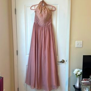 Rose pink bridesmaid dress, size small